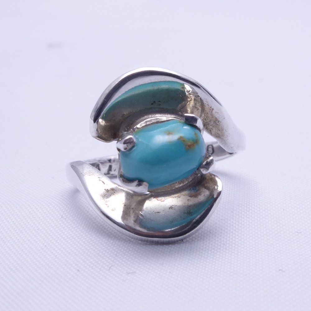 Turquoise & Sterling Silver Ring - Taxco Mexico